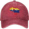 thumbnail image 1 of Unisex Adjustable Baseball Cap with Venezuela Home Map Heart Pattern Yarn Dyed Denim Snapback Solid Hat, 1 of 6