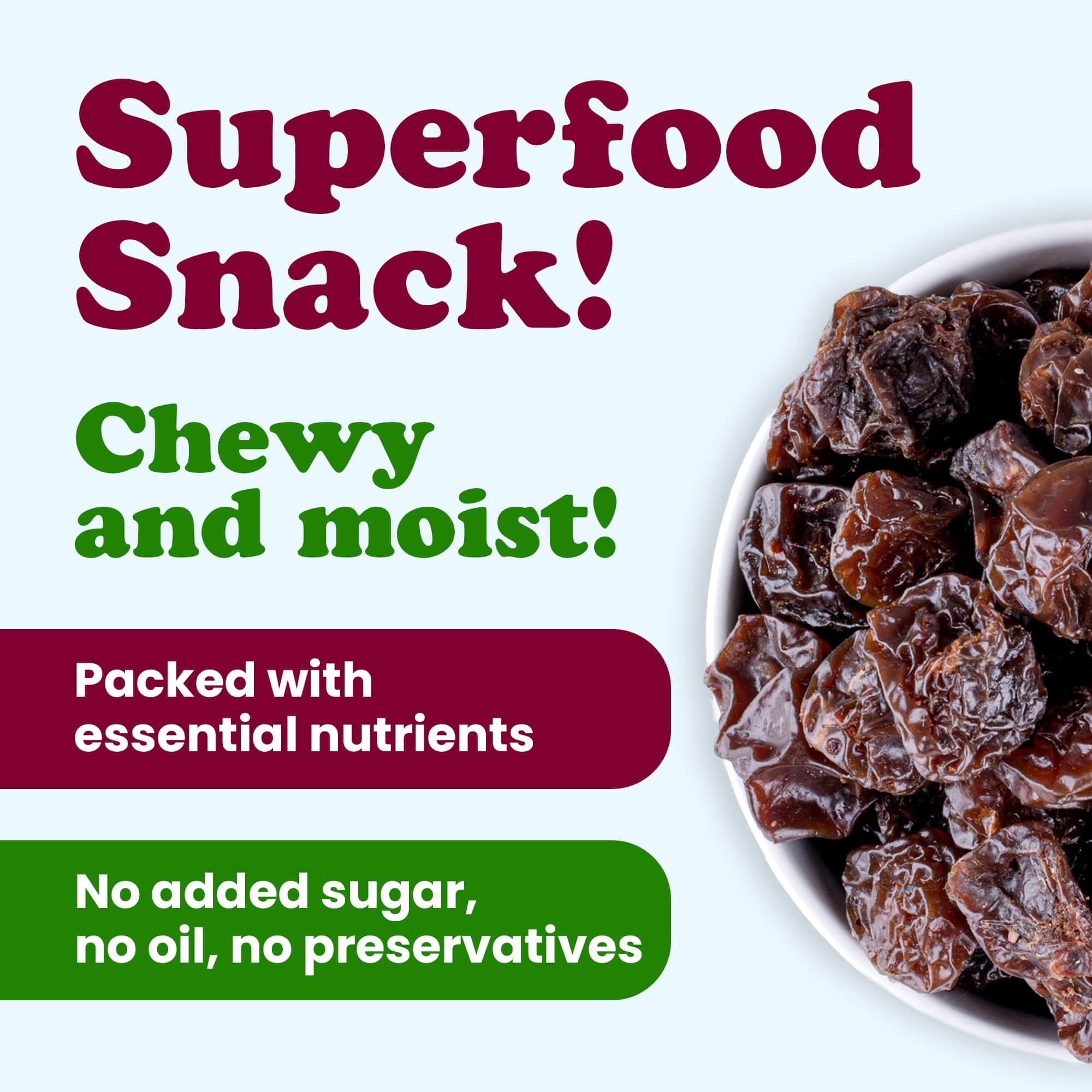 Dried Sour Cherries, 1.5 Pounds - Raw, Vegan - by Food to Live