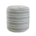 thumbnail image 5 of LR Home Medium Striped Indoor/Outdoor Cylinder Pouf, Slate Blue/White, 20" x 20" x 20", 5 of 10