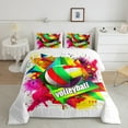 thumbnail image 2 of jejeloiu Volleyball Game Bedding Comforter Set,Ball Sport Theme Twin Comforter Sets,Watercolor Splatter Ink Bedding Set For Boys Kids,Microfiber Bedroom Decor,2 Pieces, 2 of 8