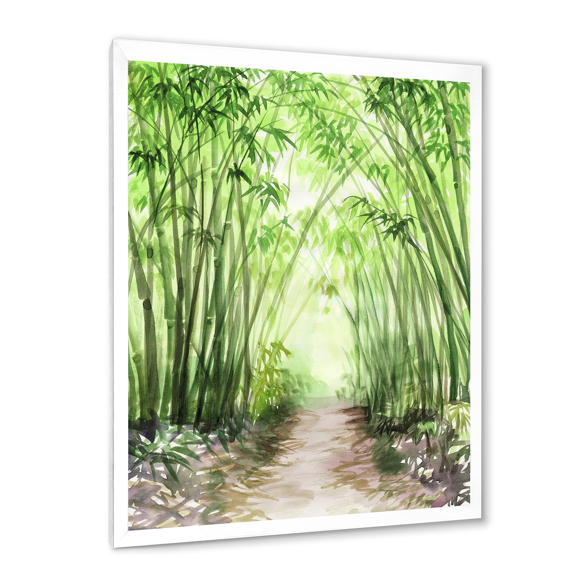 Designart 'Little Road Through Bamboo Forest' Traditional Framed Art Print