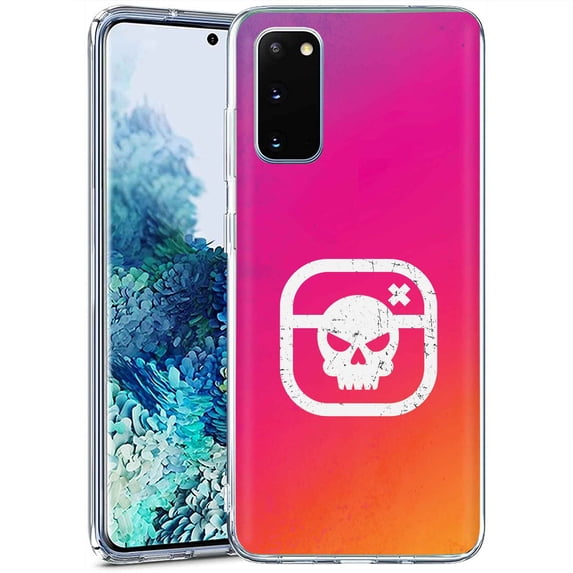 TalkingCase Clear Phone Case Samsung Galaxy S20 FE 4G/5G,Not S20SM-G780F,Social Skull Print,Lightweight,Flexible,Soft, USA