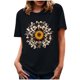 thumbnail image 1 of Blusa informal de manga corta con cuello redondo y estampado de verano a la moda para mujer Pompotops  hfajkhk135491, 1 of 7