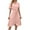 Pink, variant on Pimfylm Womens Summer Satin Wrap Casual Dress V Neck Flared Sleeve Tie Front Waist Elegant Dress Beige, S