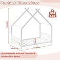 thumbnail image 5 of SESSLIFE Twin House Bed for Boys and Girls, Toddler Floor Bed with Safety Guardrails, Sturdy Platform Support, No Box Spring Needed, 350lbs, White, 5 of 6