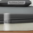 thumbnail image 4 of 4pcs Bamboo Microfiber Blend Sheet Set- 18" Deep Pocket Cooling Bedding- Soft, Breathable, Wrinkle-Free Flat& Fitted Sheets with Pillowcases, 4 of 7