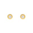 thumbnail image 2 of Bizzarro - Aretes tipo Broqueles De Oro Amarillo 14K C/10 Pts De Diamante Bizzarro Aretes, 2 of 2
