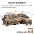 thumbnail image 3 of HUMEHA 103.9" 3-Seater Modular Sectional Sofa Brown with Ottoman, L-Shaped Cloud Couch, Oversized Glossy Chenille Sofa with Deep Seat & Storage Ottoman for Living Room, 3 of 13