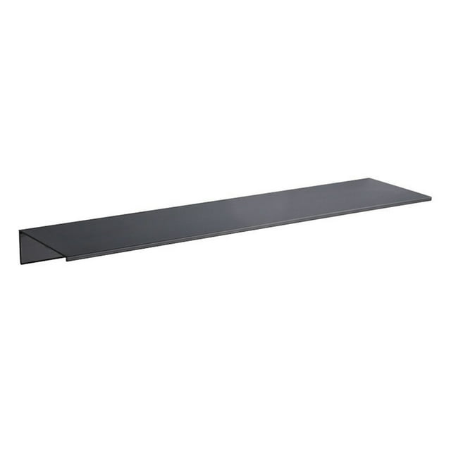 POINTERTECK Wall Mount Bathroom Floating Shelf Punch Free Adhesive Heavy Duty Aluminum Alloy Multi-functional Storage Rack Holder Organizer Home Supplies Black 30cm