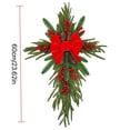 thumbnail image 3 of 23.6in Grave Cemetery Flower Decoration – Artificial Memorial Tombstone Wreath with Bow, Red Green Plastic Floral Arrangement for Funeral, Grave Site, Memorial, Indoor/Outdoor Tribute, 3 of 5