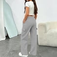 thumbnail image 2 of ShomPort Boys Cargo Pants Elastic Waist Drawstring Straight Leg Cargo Sweatpants with Pockets Casual Kids Uniform Pant, 2 of 8