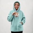 thumbnail image 2 of FUZHIQ Womens Cat Dog Carrier Hoodie Pet Pouch Sweatshirt Kangaroo Pocket Round Opening Hooded Pullover Top, 2 of 8