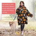 thumbnail image 5 of Halloween Skull Floral Black Wearable Blanket Hoodie, Flannel Oversized Wearable Blanket with Sleeves & with Sleeves & Pockets, Comfort Gifts Ideas for Adult Men Women, 5 of 6