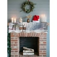 thumbnail image 6 of Christmas Reindeer Mantel Scarf Fireplace Decorations for Living Room, Snowy Forest Winter Trees Pink Sunset Lake Fireplace Mantel Scarf Cover Runner for Thanksgiving/Christmas Decor 90"x17", 6 of 6