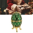 thumbnail image 4 of Faberge Egg Egg Holder ,Jewelry Box,Egg Shape Trinket Boxes ,Vintage Exquisite Rhinestones Trinket Boxes with Hinged for Living Room Green, 4 of 9