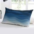 thumbnail image 5 of Navy Blue Ombre Throw Pillow Covers, Modern Moire Wave Gradient Soft Breathable Pillow Cases with Invisible Zipper for Sleeping, Toddler Pillowcases for Couch Bed Sofa Chair 12x20 Inches, 5 of 6