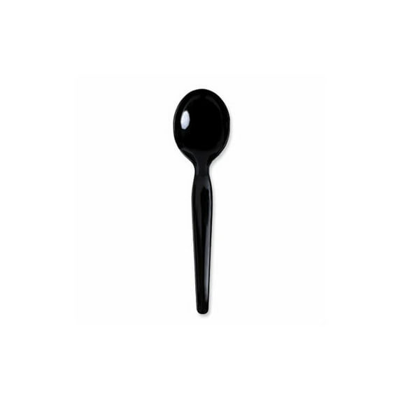 Boardwalk Heavyweight Polystyrene Cutlery, Soup Spoon, Black, 1000/Carton