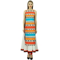 Phagun Women Cotton Double Layer Kurti Printed Designer Long Dress Indian Kurta