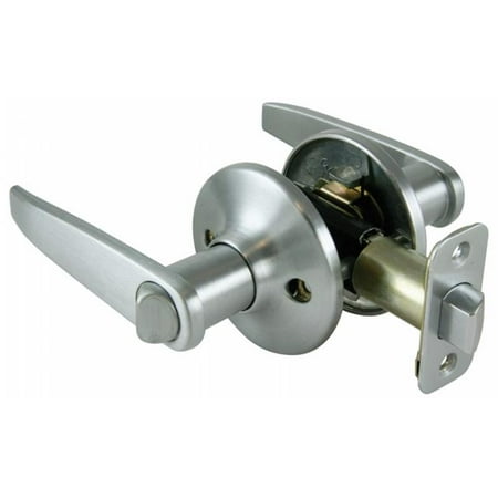 Dull Chrome Eternity Finish Lever Handle Bedroom & Bathroom Privacy Locks - image 1 ...