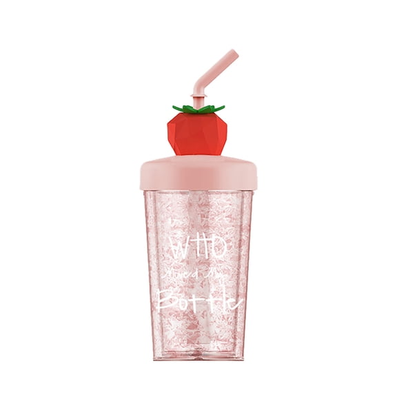 Homesteed Simple Modern Kids Water Bottle Fruit Printed Portable Straw Cup Toddler Cup Vacuum Insulated Cold Water Bottle for Kids