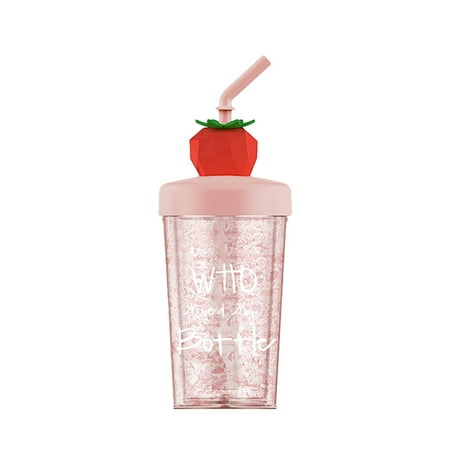 

Summer Fruit Printed Portable Straw Cup Cold Water Bottle Drinkware