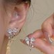 thumbnail image 1 of Pendientes de botón con forma de estrella de mango y lazo de circonita, estilo elegante, ligeros, de lujo, de alta calidad, 1 of 5