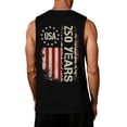 thumbnail image 4 of American Flag Shirt for Men 4th of July 250th Anniversary Patriotic Tank Mens USA Independence Day Sleeveless Tops Black L, 4 of 4