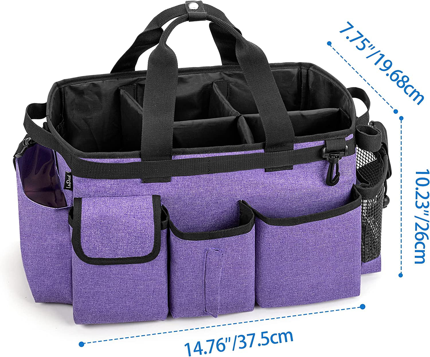  Wearable Cleaning Caddy Bag with Handle, Multi-functional  Cleaning Supplies Caddy Organizer with Handle and Shoulder Strap for Car  Wash, Gardening Tools, Painting/Picnic Items, Beach (Purple)