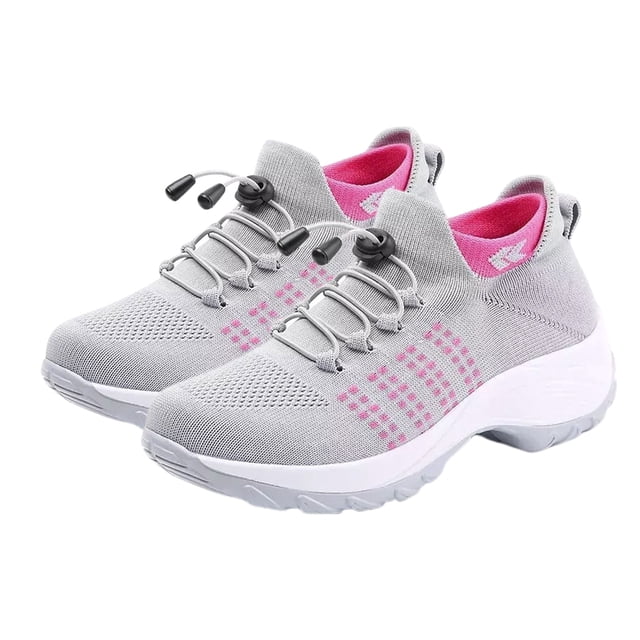 Zapatos Para Caminar Mocasines casuales para mujer, zapatillas deportivas transpirables para suministros al aire libre (40 gris rosa) Tmvgtek Para Estrenar