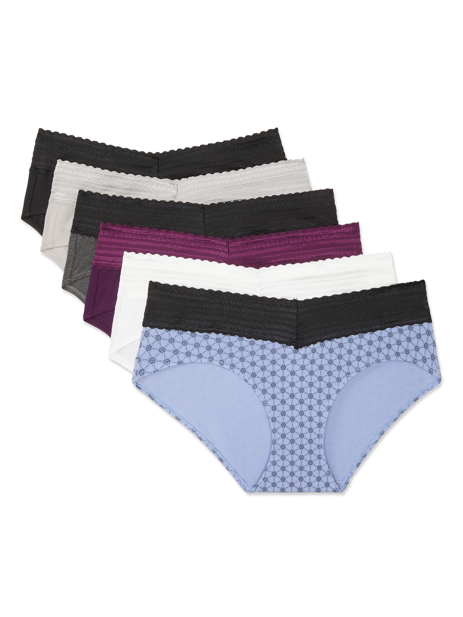 Warners® Blissful Benefits Dig-Free Comfort Waist with Lace Cotton Hipster 6-Pack RU2266W