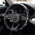 thumbnail image 1 of Diamond Leather Bling Steering Wheel Cover, Fit 15 inch -Black Universal Car Steering Wheel Protector with Crystal Rhinestones Anti-Slip Soft Interior, 1 of 5