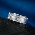 thumbnail image 4 of SFTING Men Wedding Band 925 Sterling Silver Wedding Rings for Men Brick Pattern Brushed 5A CZ Men Rings Size 10, 4 of 7