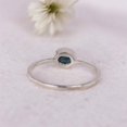 thumbnail image 4 of 925 Sterling Silver Ring Teal Sapphire Engagement Ring Bezel Set Solitaire Jewelry Birthday Promise Ring Gift for Her, 4 of 4