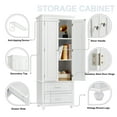 thumbnail image 6 of Tall Storage Cabinet, Storage Cabinet with 2 Drawers and 3 Tier Adjustable Shelves, Pantry Storage Cabinet for Bathroom, Dining Living Room, White, 6 of 9