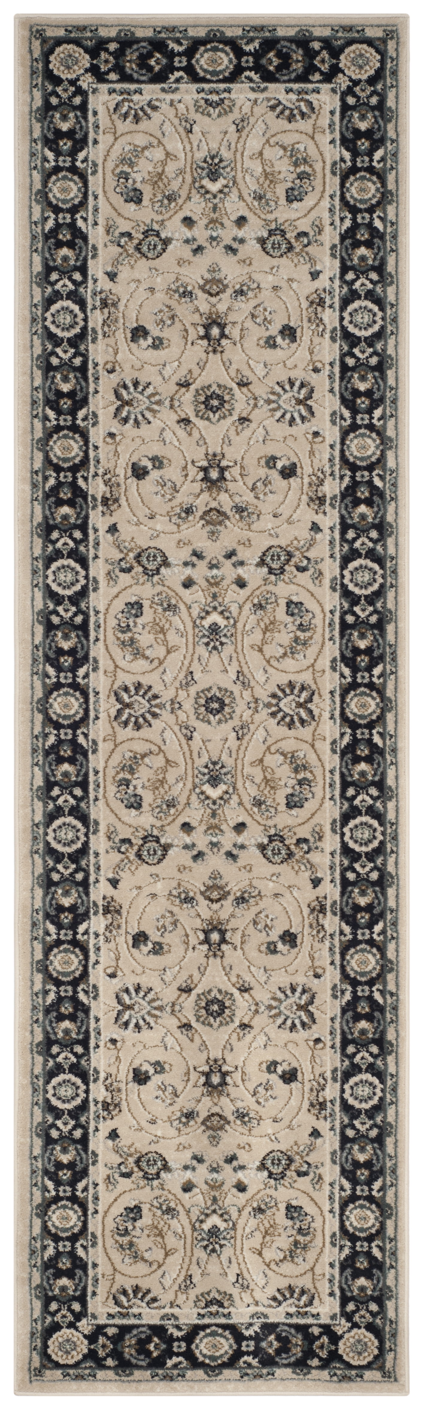 Safavieh Lyndhurst Janel Floral Runner Rug, Light Beige/Anthracite, 2'3" x 14'
