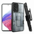 thumbnail image 1 of ANJ+ Rugged Shockproof Hoster Case w/Card Slot, Kickstand + Tempered Glass Cover for Samsung Galaxy A33 5G - Steel Plate Sheet, 1 of 5