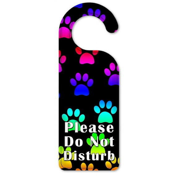Do Not Disturb Door Knob Hanger Sign - Paw Prints