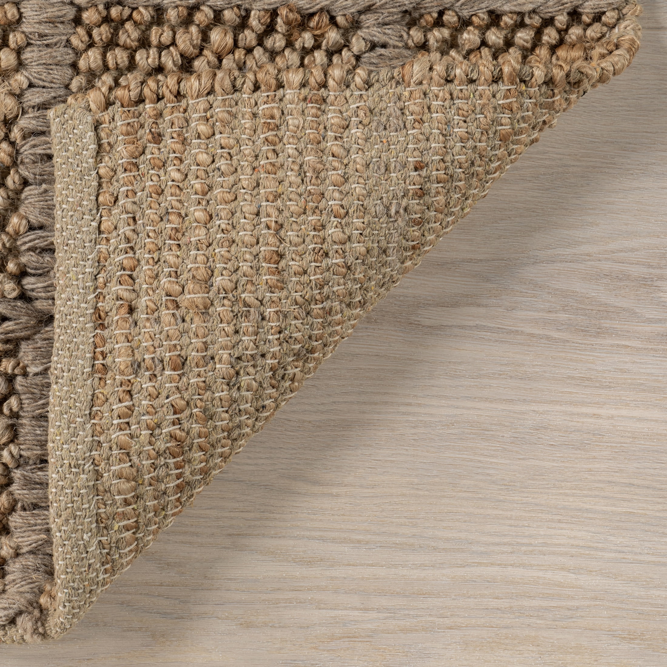Rugs USA Penni Checked Jute and Wool Area Rug, 9' 6" x 13' 6", Penni Natural