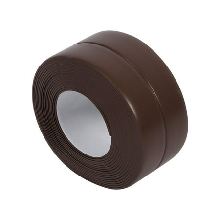 Waterproof Self Adhesive Sealing Strip Kitchen Caulk Tape and Bathroom Wall Sealing Tape Caulk Sealer Moisture Proof PVC Edge Guard Anti-Scratch Wall Decoration（Brown