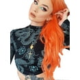 thumbnail image 6 of Douhoow Women Long Sleeve Crop Top Halter Slim Fit T-shirt Midriff-baring Back Bandage Blouse, 6 of 9