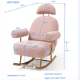 thumbnail image 4 of Holaki Glider Rocking Chair with Adjustable Headrest, Dark Pink, 4 of 10