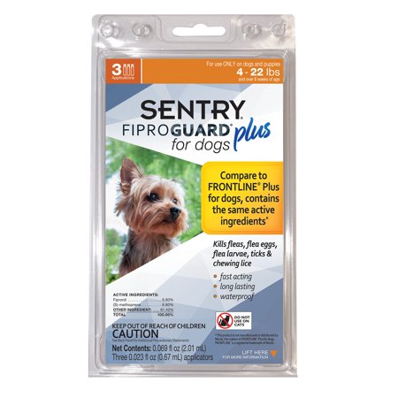 UPC: 0073091031604 | Sentry Fiproguard Plus Squeeze-On for Dogs  4-22 Pounds  3 Count