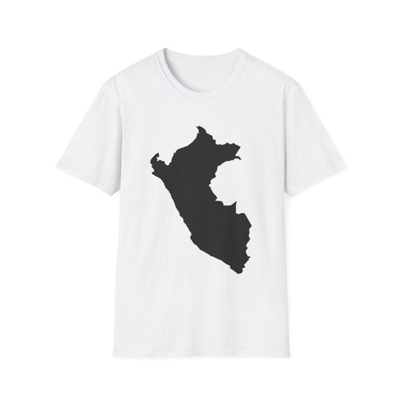 Novelty Peruvians Peruano Peruana Outlined Map Enthusiast Hilarious Nationalistic Patriotic Nationalism Fan Unisex Softstyle T-Shirt
