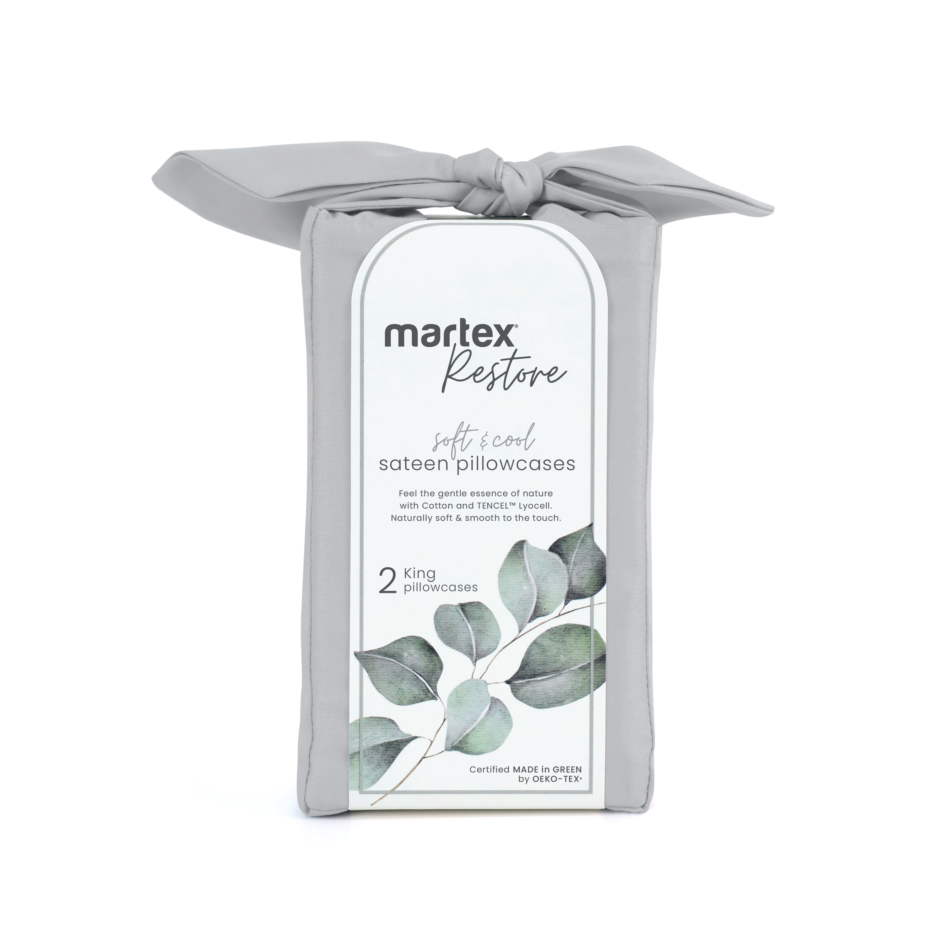 Martex Restore Cooling Pillowcase Set, King, Grey