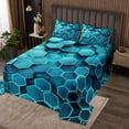 thumbnail image 2 of Erosebridal Gradient Honeycomb Coverlet Set King,Neon Geometry Bedding Set,Boys Room Decorative,3-Piece, 2 of 5