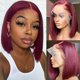 thumbnail image 1 of Jasperel Borgoña Bob Peluca De Cabello Humano Recto Bob Pelucas Para Mujeres Negras 13X4 Encaje Frontal Pelucas Pre Arrancadas Con Pelo De Bebé 150% Densidad Sin Pegamento Peluca Sin Procesar Pelo Vir, 1 of 1
