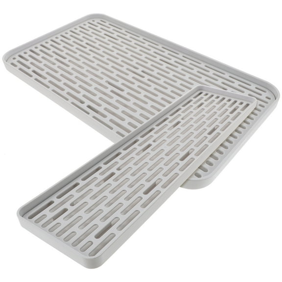 OUNONA  2 Pcs Draining Rack Tray Dish and Drainer Screen Tiered White