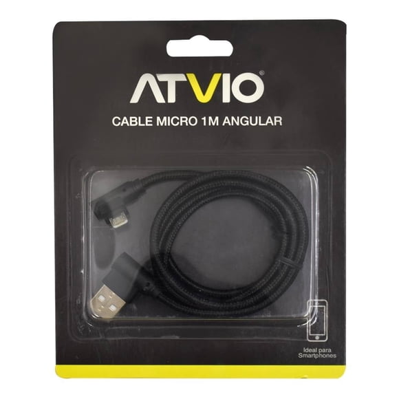 Cable Micro Angular Atvio Negro 1 m