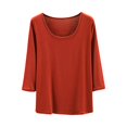 thumbnail image 4 of Yuyuzo Hauts de Pyjama pour Femmes Manches Courtes Chemises Surdimensionnées Col Rond T-Shirts Vêtements de Nuit Doux et Confortables, 4 of 4