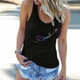 thumbnail image 2 of Aoochasliy Tank Tops for Women Clothes Women's Fashion Summer O Neck Sleeveless Heartbeat Casual Printed Tank Tops, 2 of 6